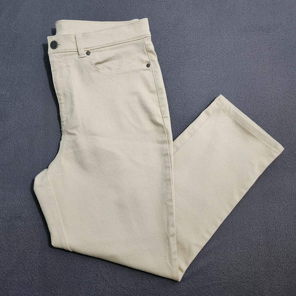 Brooks Brothers Jeans Women 12 Cream High Rise Straight Leg